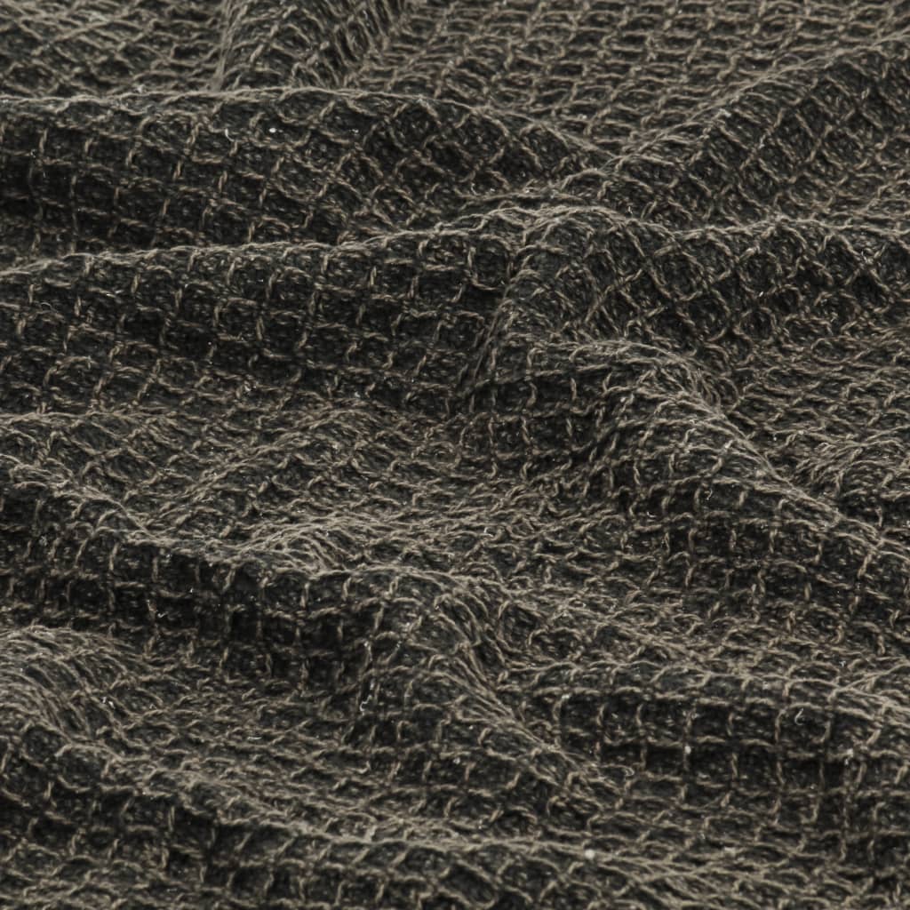 vidaXL Manta de algodón gris antracita/marrón 125x150 cm