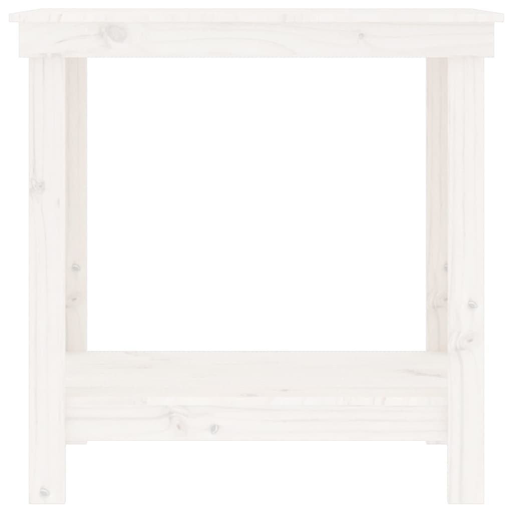 vidaXL Banco de trabajo de madera maciza de pino blanco 80x50x80 cm