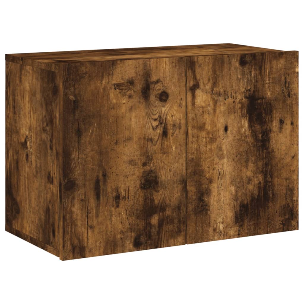 vidaXL Muebles de TV de pared 6 pzas madera ingeniería roble ahumado