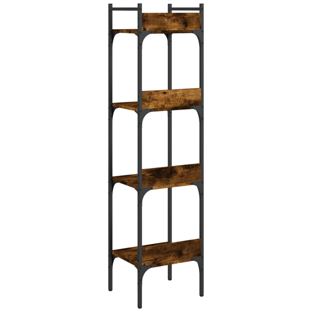 vidaXL Librería de 4 estantes madera roble ahumado 35x30x138,5 cm