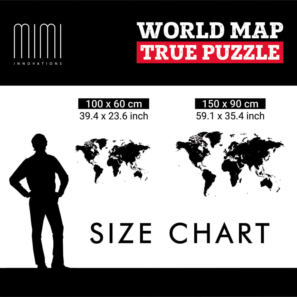 MiMi Innovations Mapamundi decor pared Luxury puzzle marrón 150x90 cm