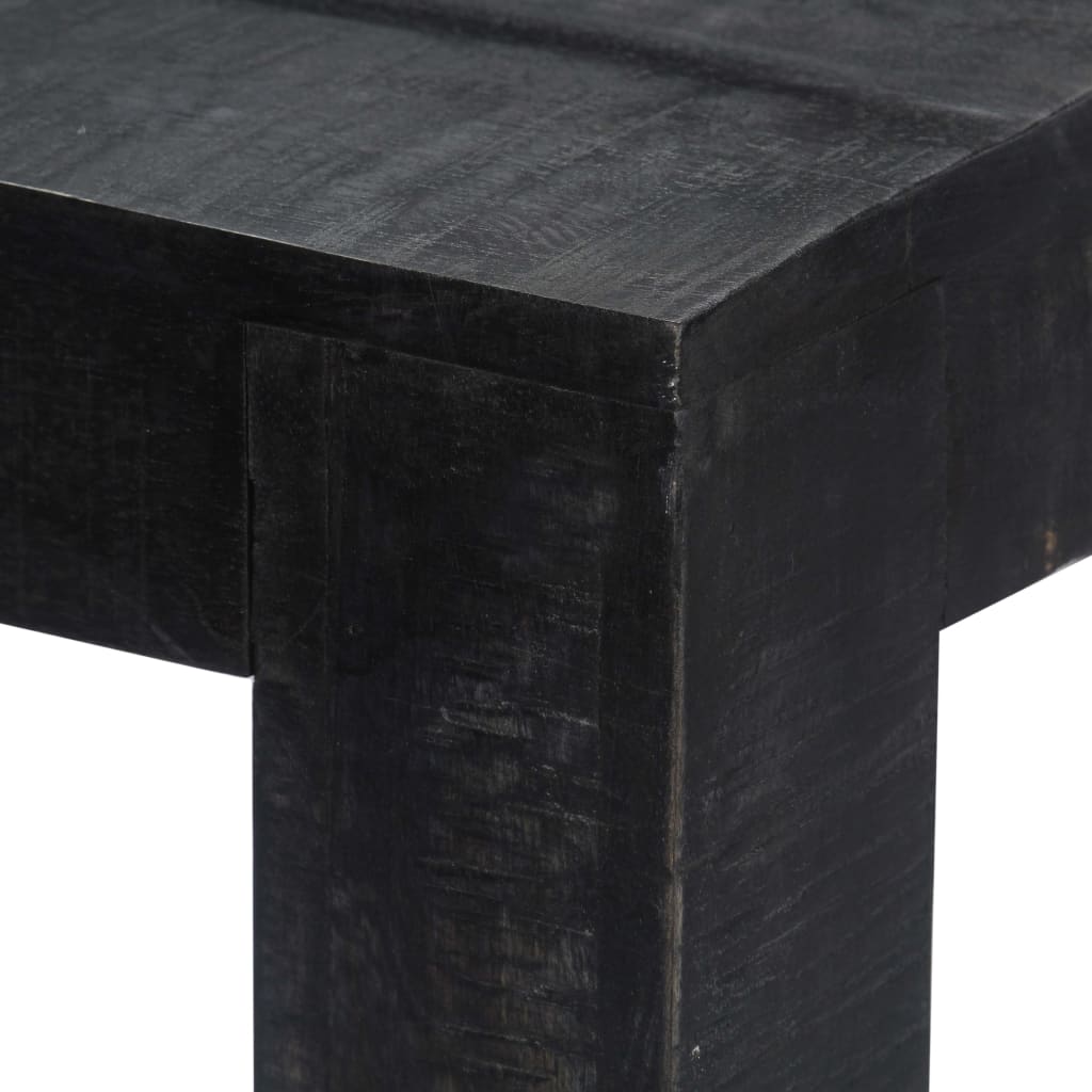 vidaXL Mesa de comedor de madera maciza de mango negra 140x80x76 cm