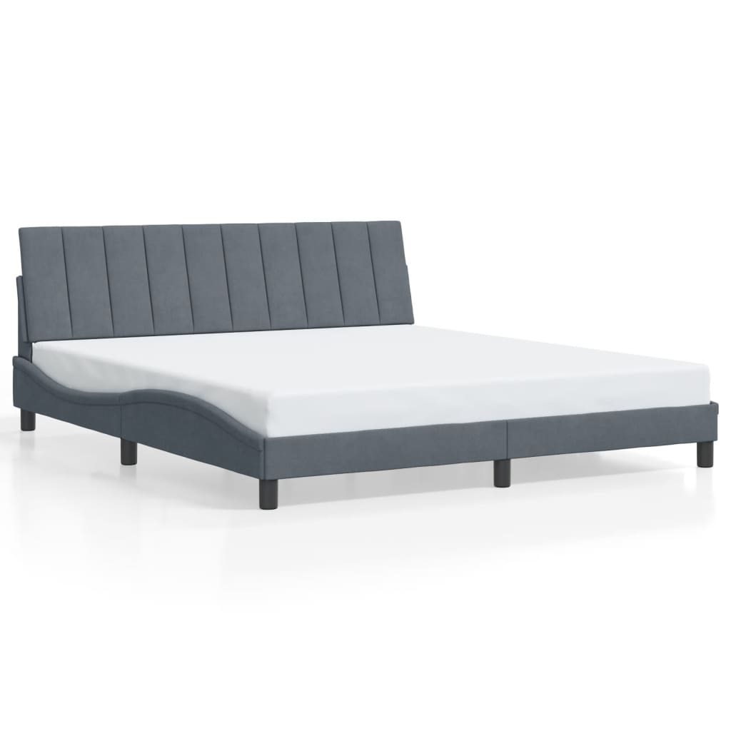 vidaXL Estructura cama con cabecero terciopelo gris oscuro 180x200 cm
