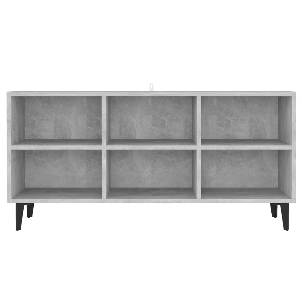 vidaXL Mueble de TV con patas de metal gris hormigón 103,5x30x50 cm
