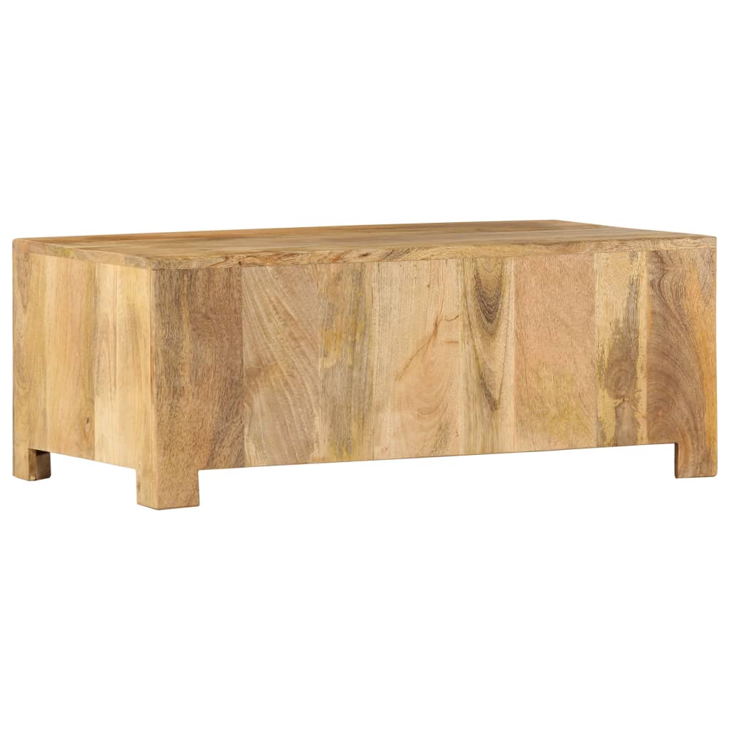vidaXL Mesa de centro con 4 cajones madera maciza de mango 90x50x35 cm