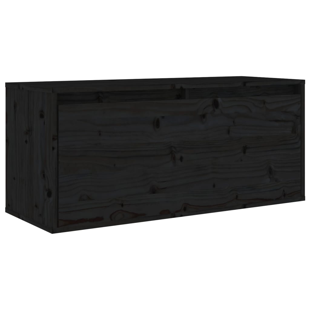 vidaXL Muebles para TV 4 piezas madera maciza de pino negro