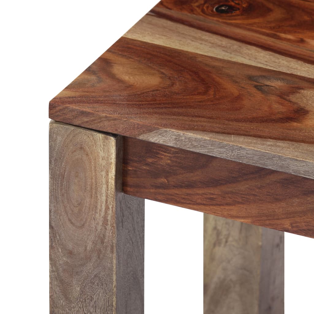 vidaXL Banco de madera maciza de sheesham gris 110 cm