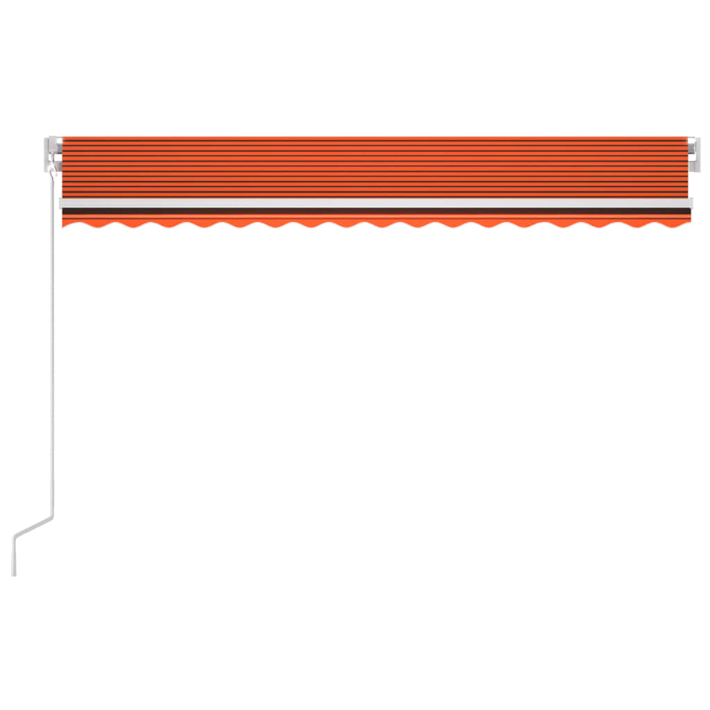 vidaXL Toldo automático LED sensor de viento naranja marrón 400x300 cm
