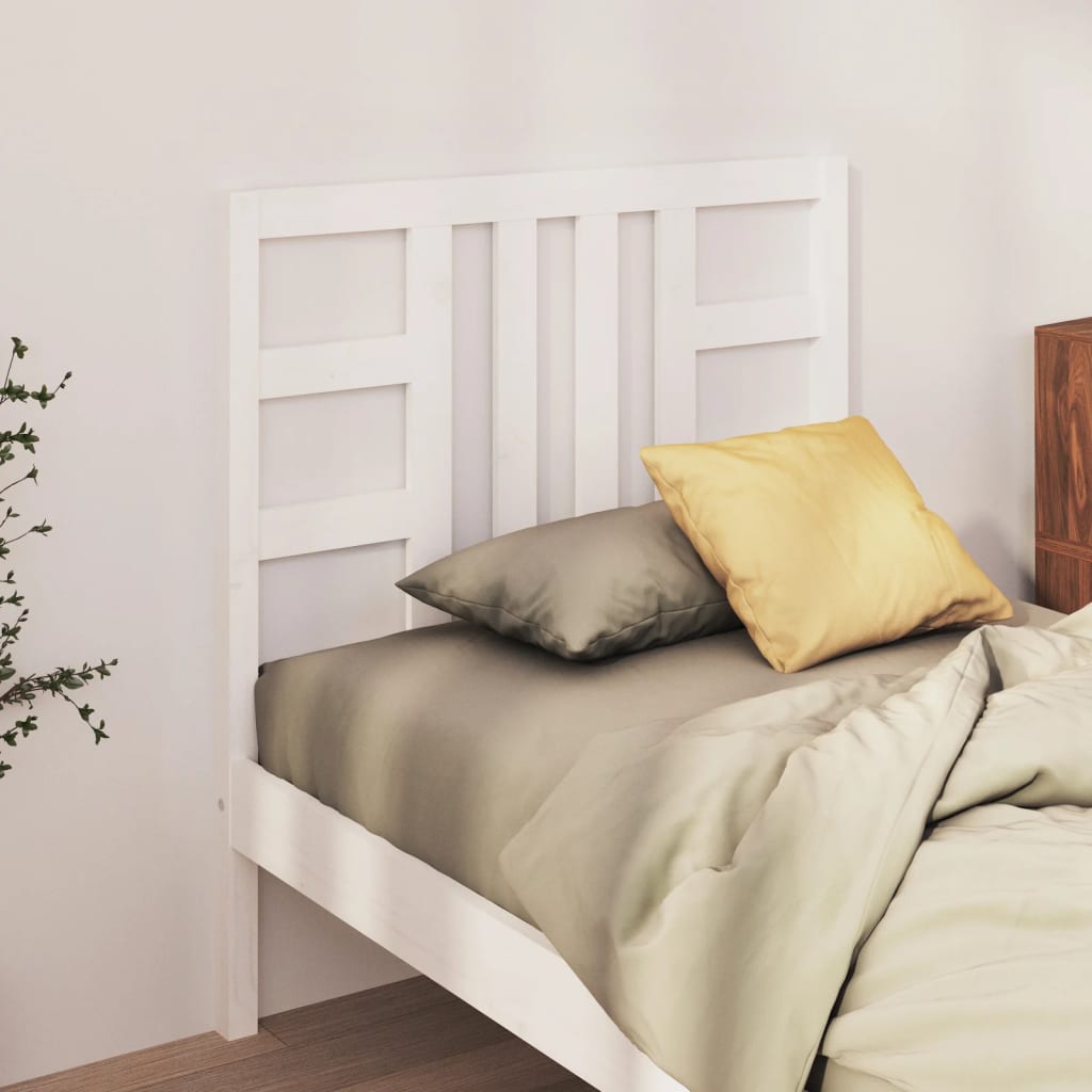 vidaXL Cabecero de cama madera maciza de pino blanco 81x4x100 cm