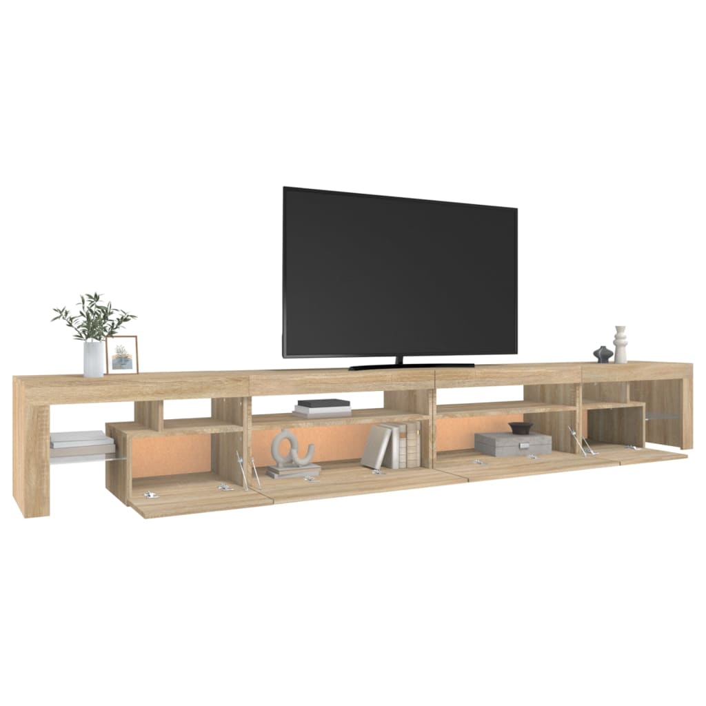 vidaXL Mueble de TV con luces LED color roble Sonoma 290x36,5x40 cm