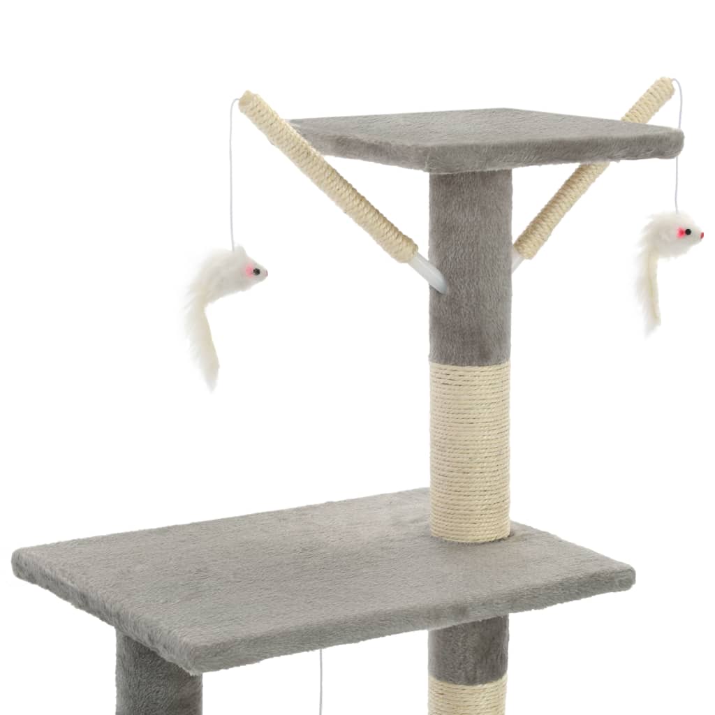 vidaXL Rascador para gatos con poste de sisal 138 cm gris