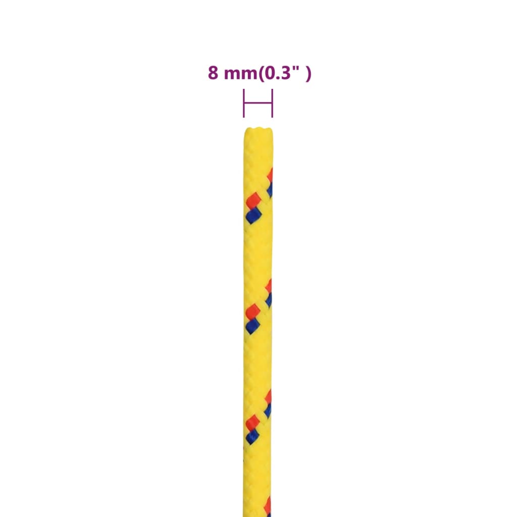 vidaXL Cuerda de barco polipropileno amarillo 8 mm 50 m
