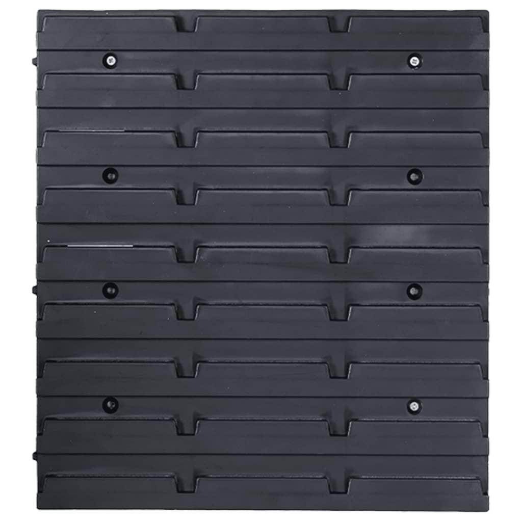 vidaXL Kit de cajas de almacenaje 96 pzas paneles de pared azul negro