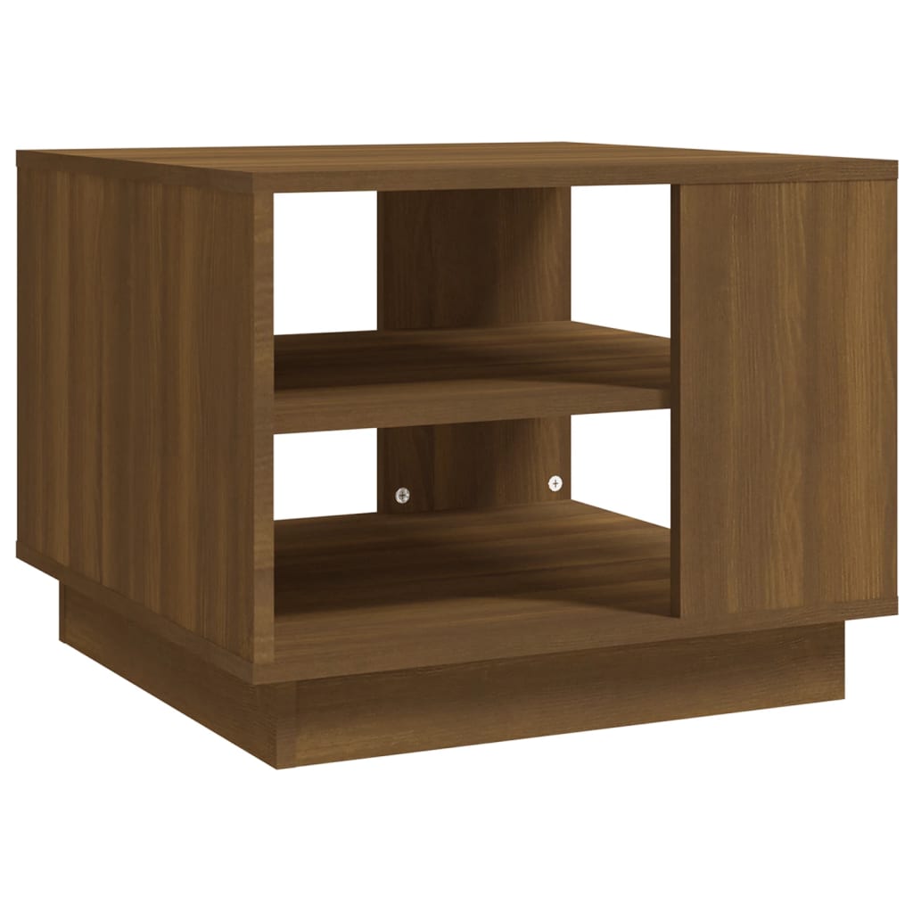 vidaXL Mesa de centro madera de ingeniería marrón roble 55x55x43 cm