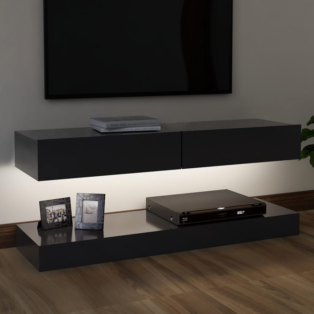 vidaXL Mueble para TV con luces LED gris 120x35 cm