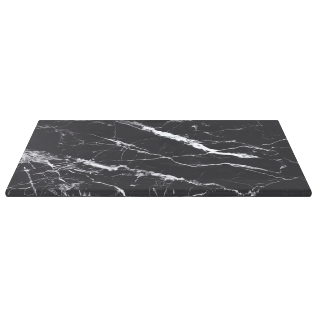 vidaXL Tablero mesa diseño mármol vidrio templado negro 30x30 cm 6 mm