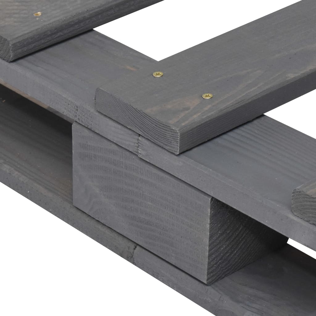 vidaXL Estructura de cama de palés madera maciza pino gris 200x200 cm
