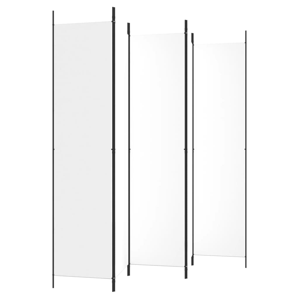 vidaXL Biombo divisor de 5 paneles de tela blanco 250x220 cm
