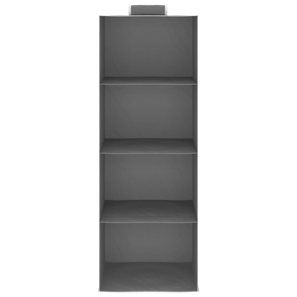 vidaXL Organizadores de armario colgantes 2 uds con 4 estantes tela