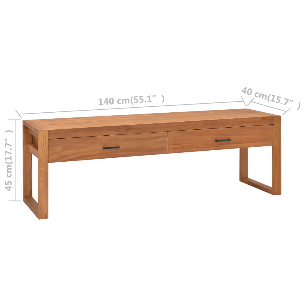 vidaXL Mueble de TV de madera de teca 140x40x45 cm