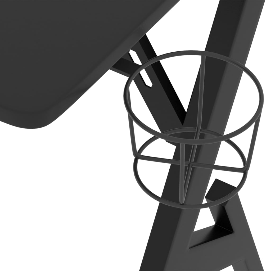 vidaXL Escritorio gaming con patas en forma de Y negro 90x60x75 cm