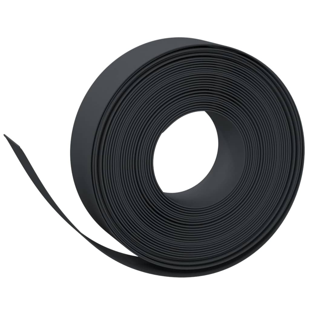 vidaXL Borduras de jardín 2 uds polietileno negro 10 m 15 cm