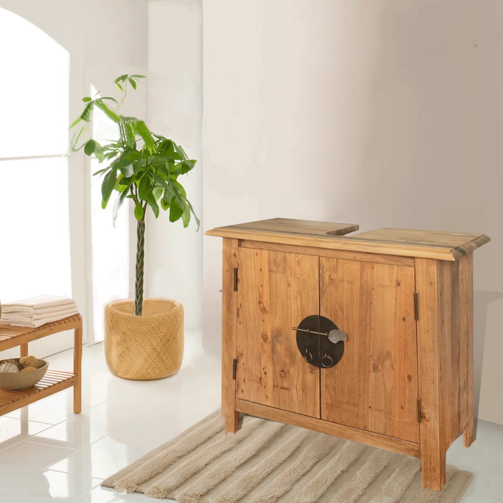 vidaXL Conjunto de muebles de baño madera maciza de pino