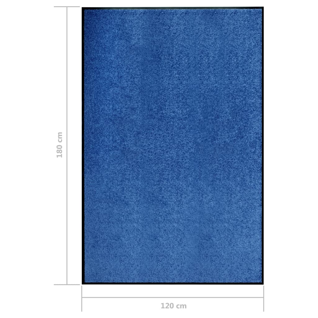 vidaXL Felpudo lavable azul 120x180 cm
