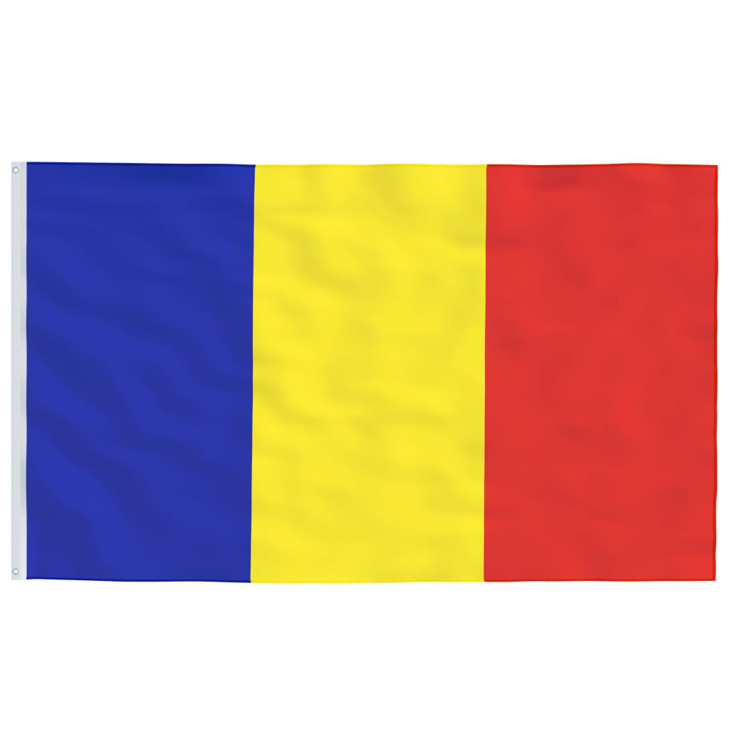 vidaXL Bandera de Rumanía y mástil de aluminio 6 m