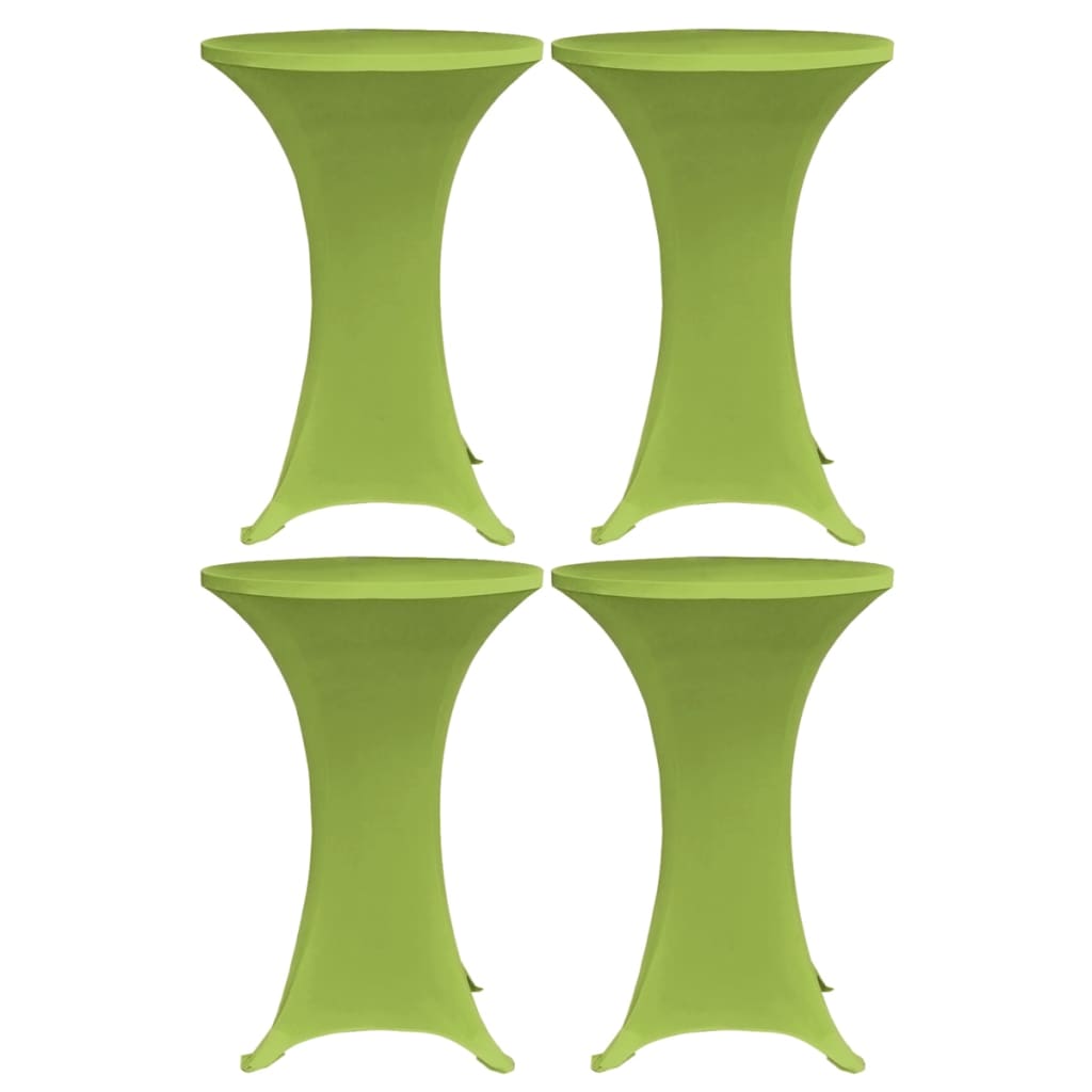 vidaXL Funda elástica para mesa 4 unidades 80 cm verde