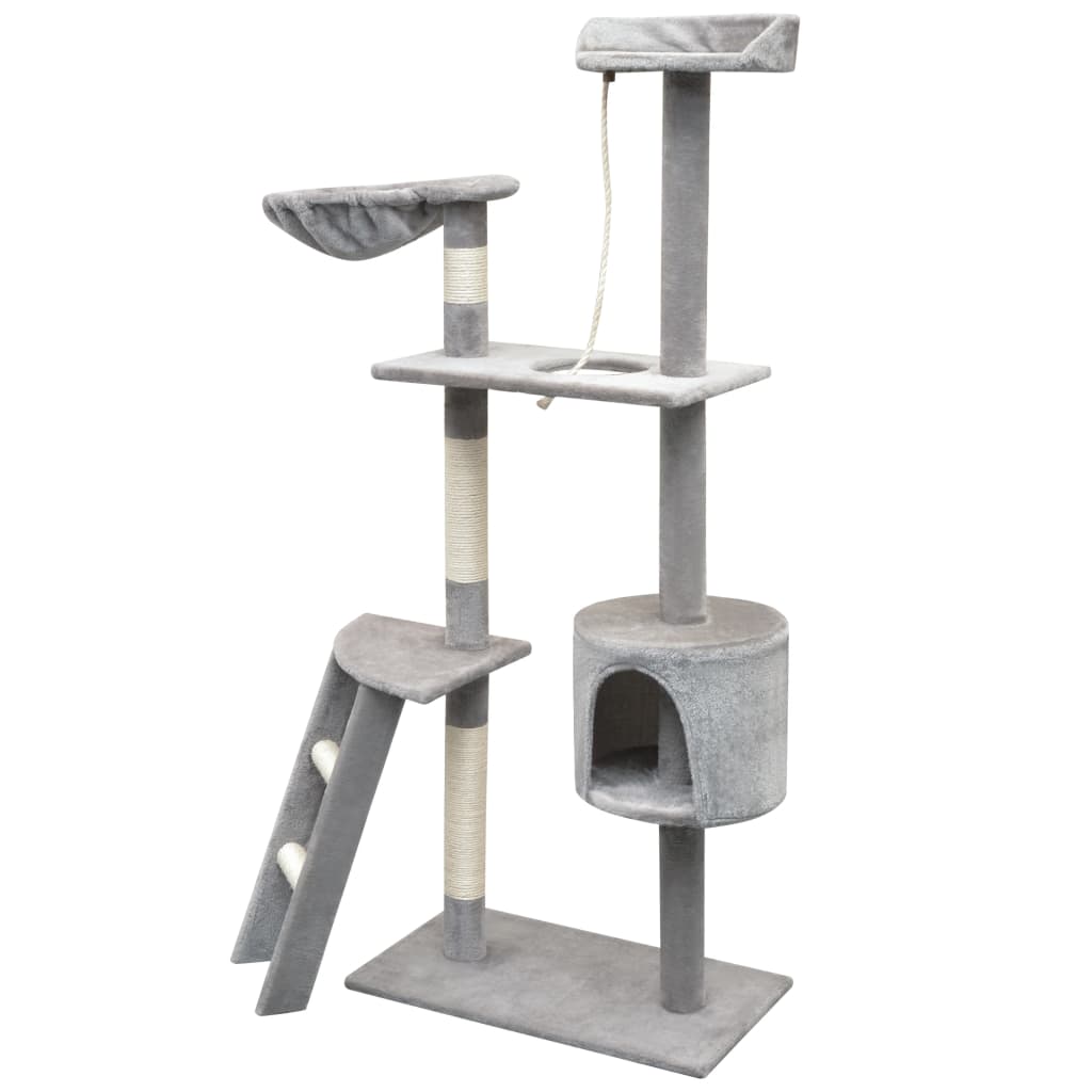 vidaXL Rascador para gatos con poste rascador de sisal 150 cm gris