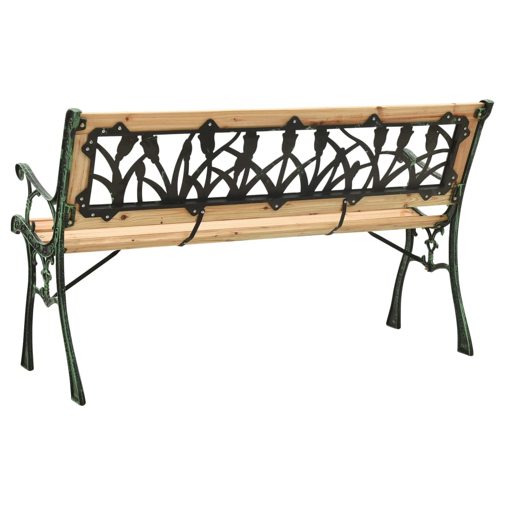 vidaXL Banco de jardín hierro fundido y madera de abeto maciza 122 cm