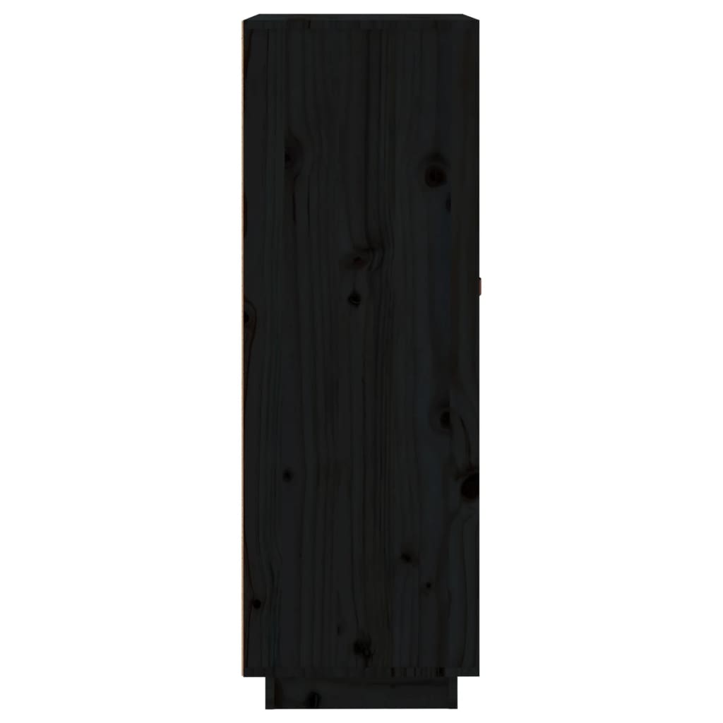 vidaXL Botellero de madera maciza de pino negro 45x34x100 cm