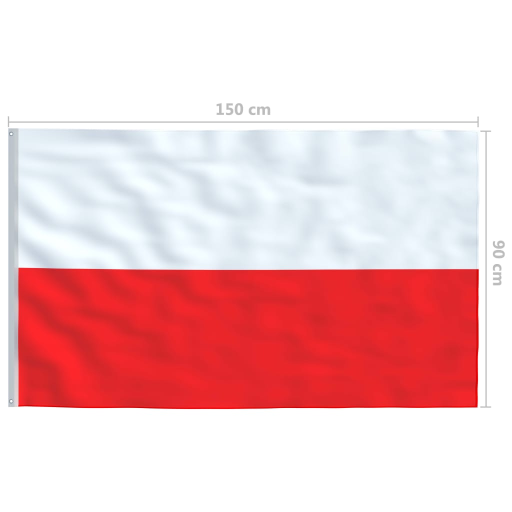 vidaXL Bandera de Polonia y mástil de aluminio 6 m