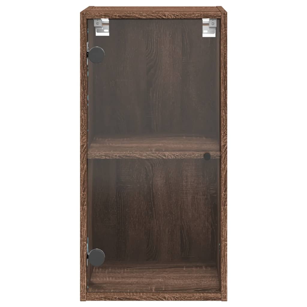 vidaXL Mueble de pared puertas de vidrio marrón roble 35x37x68,5 cm