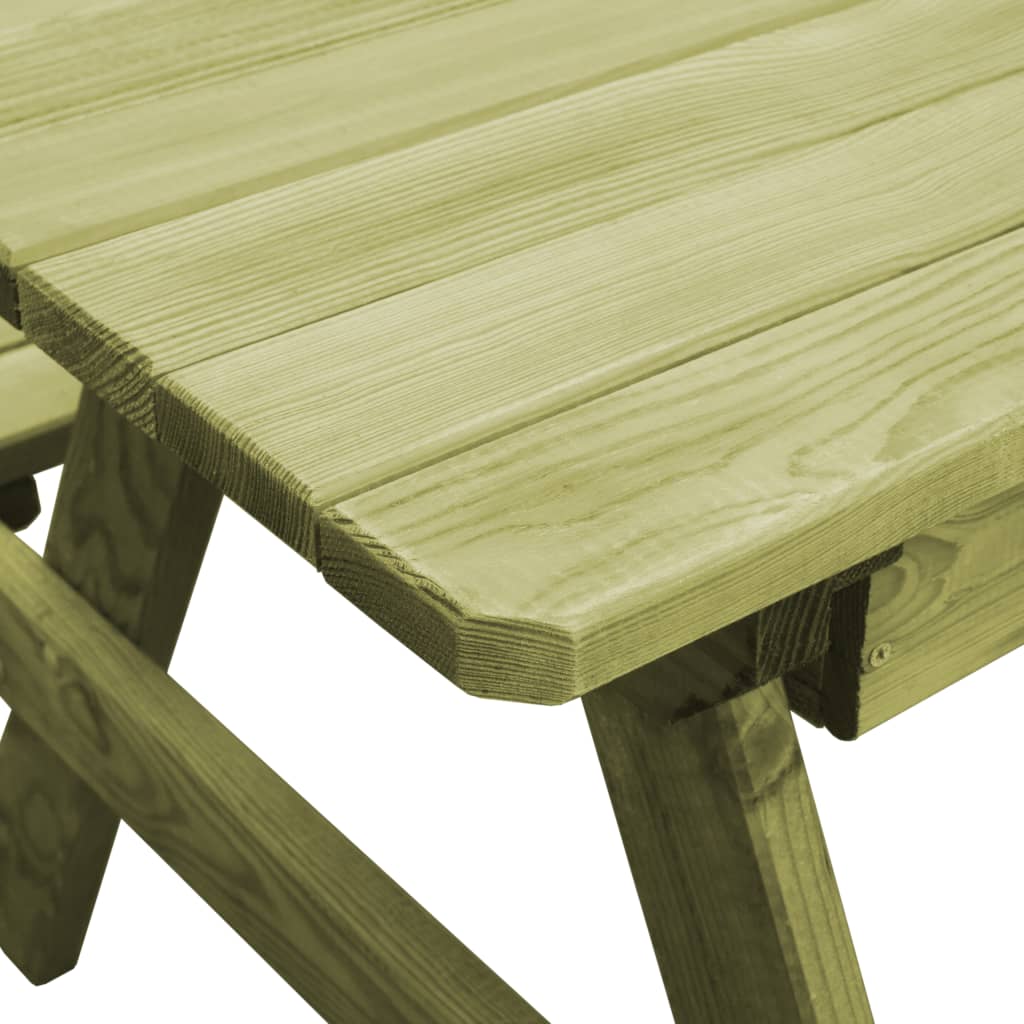 vidaXL Mesa de pícnic y bancos niños madera pino impregnada 90x90x58cm