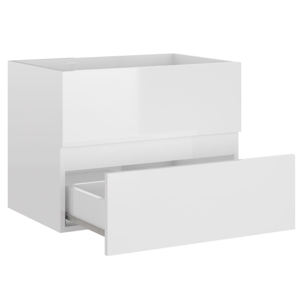 vidaXL Mueble de lavabo madera ingeniería blanco brillo 60x38,5x45 cm