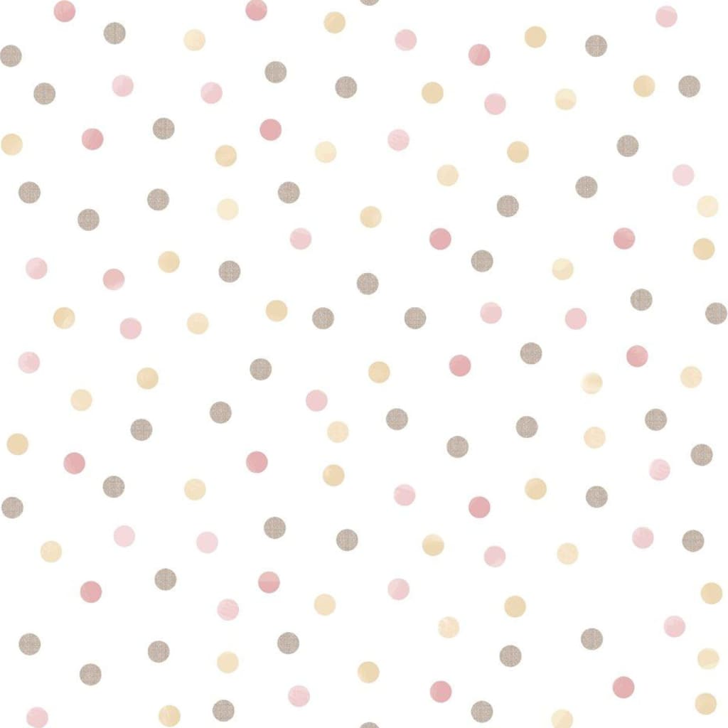 Noordwand Papel pintado Mondo baby Confetti Dots blanco, rosa y marrón