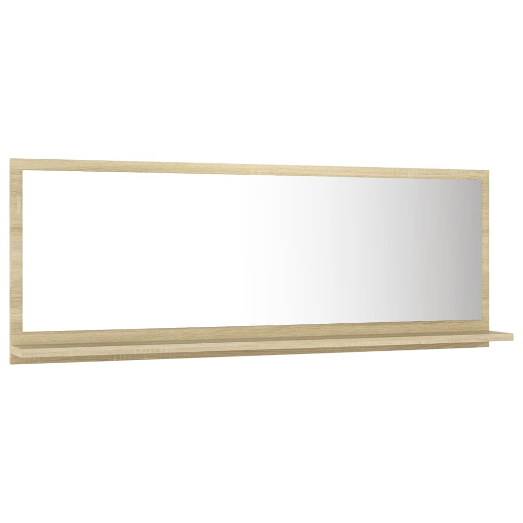 vidaXL Espejo de baño madera contrachapada color roble 100x10,5x37 cm