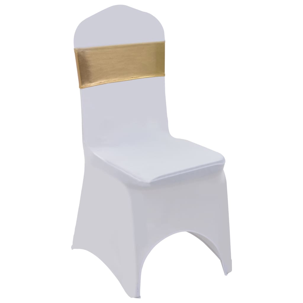 vidaXL Lazo de silla elástico 25 uds con broche de diamante dorado