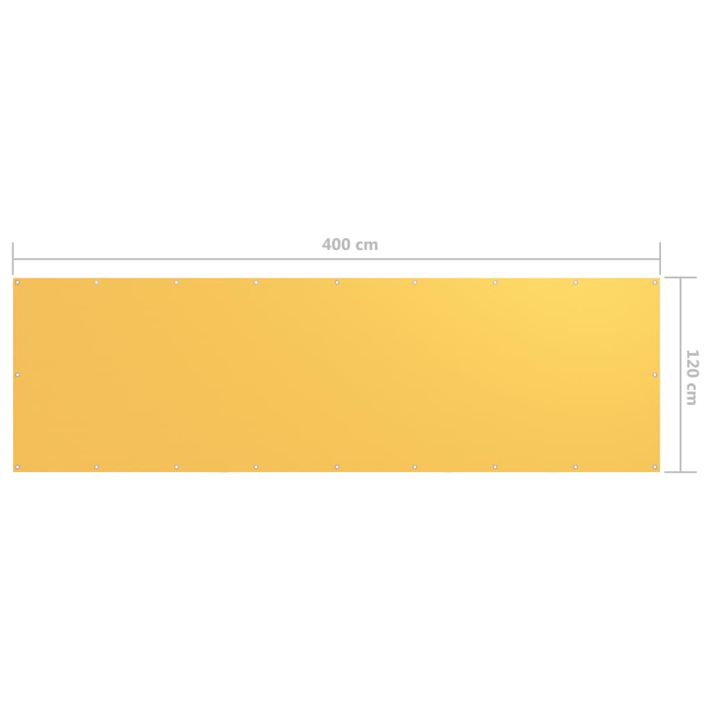 vidaXL Toldo para balcón tela oxford amarillo 120x400 cm