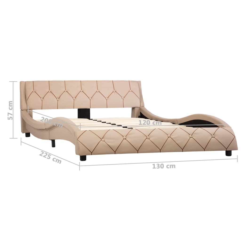 vidaXL Estructura de cama de cuero sintético color capuchino 120x200cm