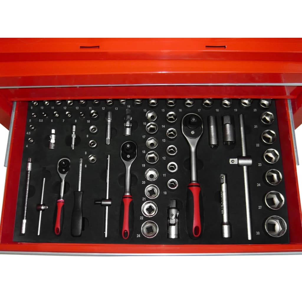 vidaXL Cofre para herramientas con 7 compartimentos 250 piezas