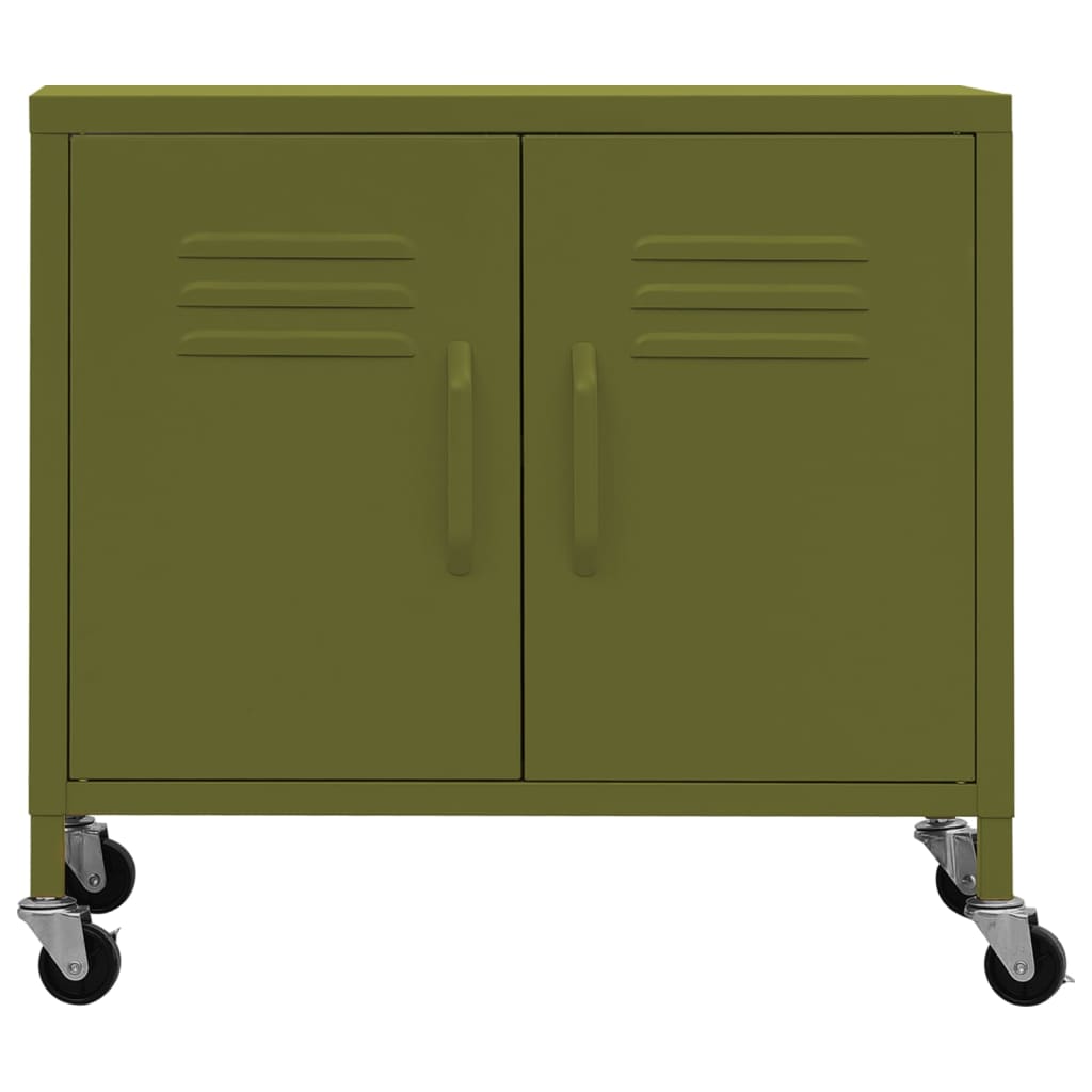 vidaXL Armario de almacenamiento acero verde oliva 60x35x56 cm