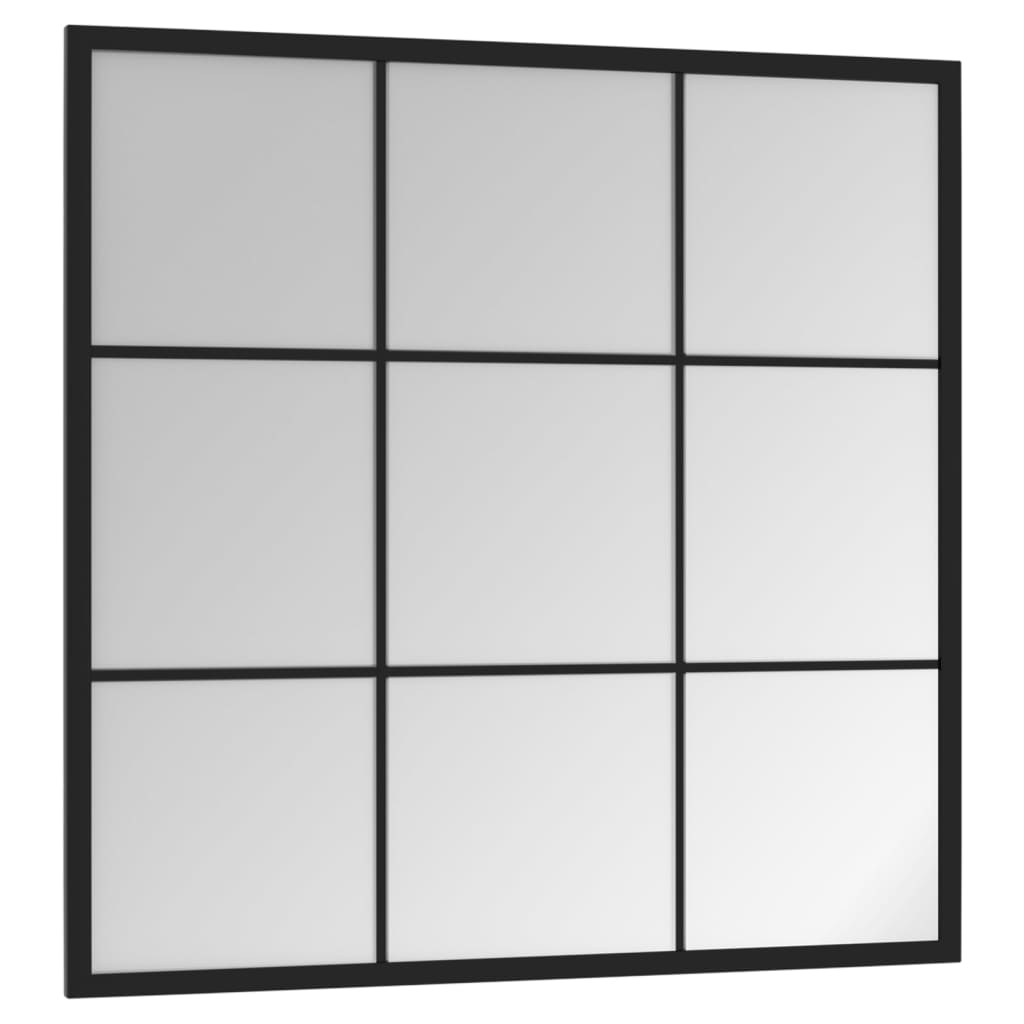 vidaXL Espejo de pared metal negro 60x60 cm