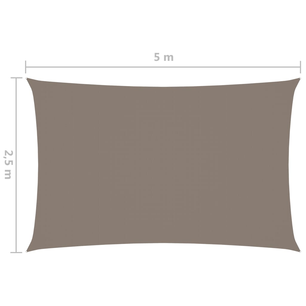 vidaXL Toldo de vela rectangular tela Oxford gris taupe 2,5x5 m