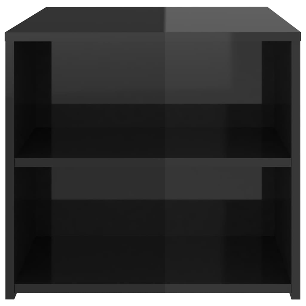 vidaXL Mesa auxiliar madera contrachapada negro brillante 50x50x45 cm