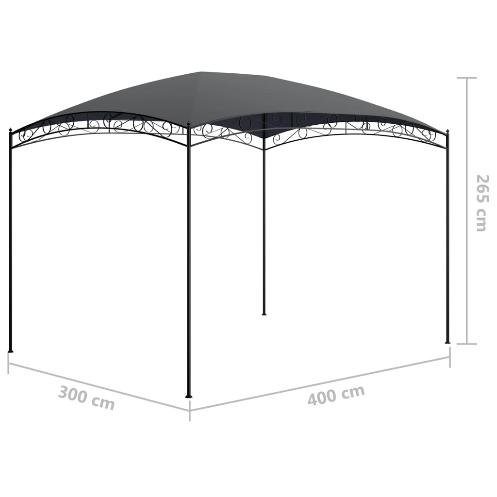 vidaXL Cenador gris antracita 3x4x2,65 m 180 g/m²