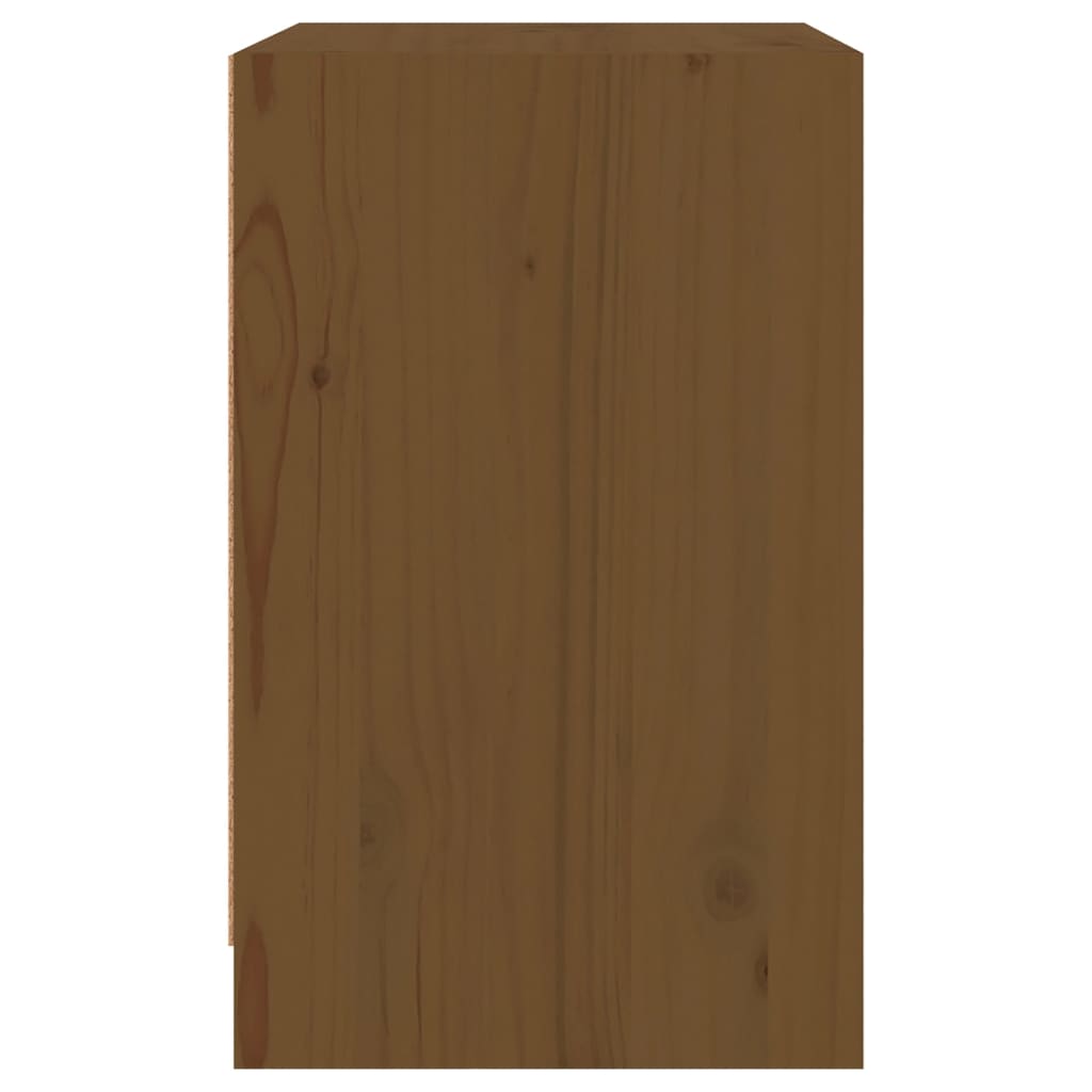 vidaXL Mesitas noche 2 uds madera maciza pino marrón miel 40x31x50 cm
