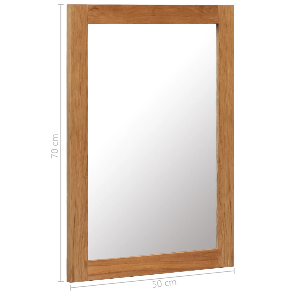 vidaXL Espejo de madera maciza de roble 50x70 cm